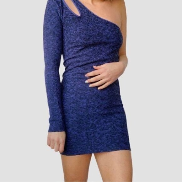 BCBG womens blue one shoulder bodycon dress size XS/S - Picture 3 of 12